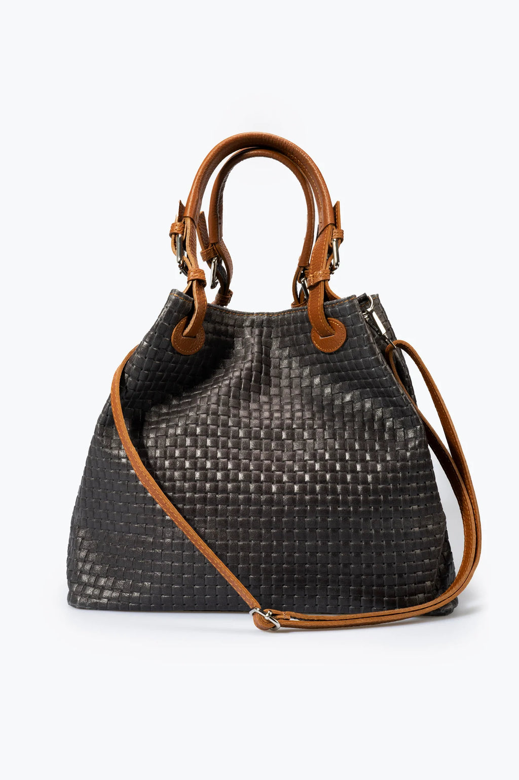 ARIA Sac cabas en cuir - Rouge - Noir - Beige