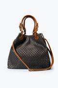 ARIA Sac cabas en cuir - Rouge - Noir - Beige
