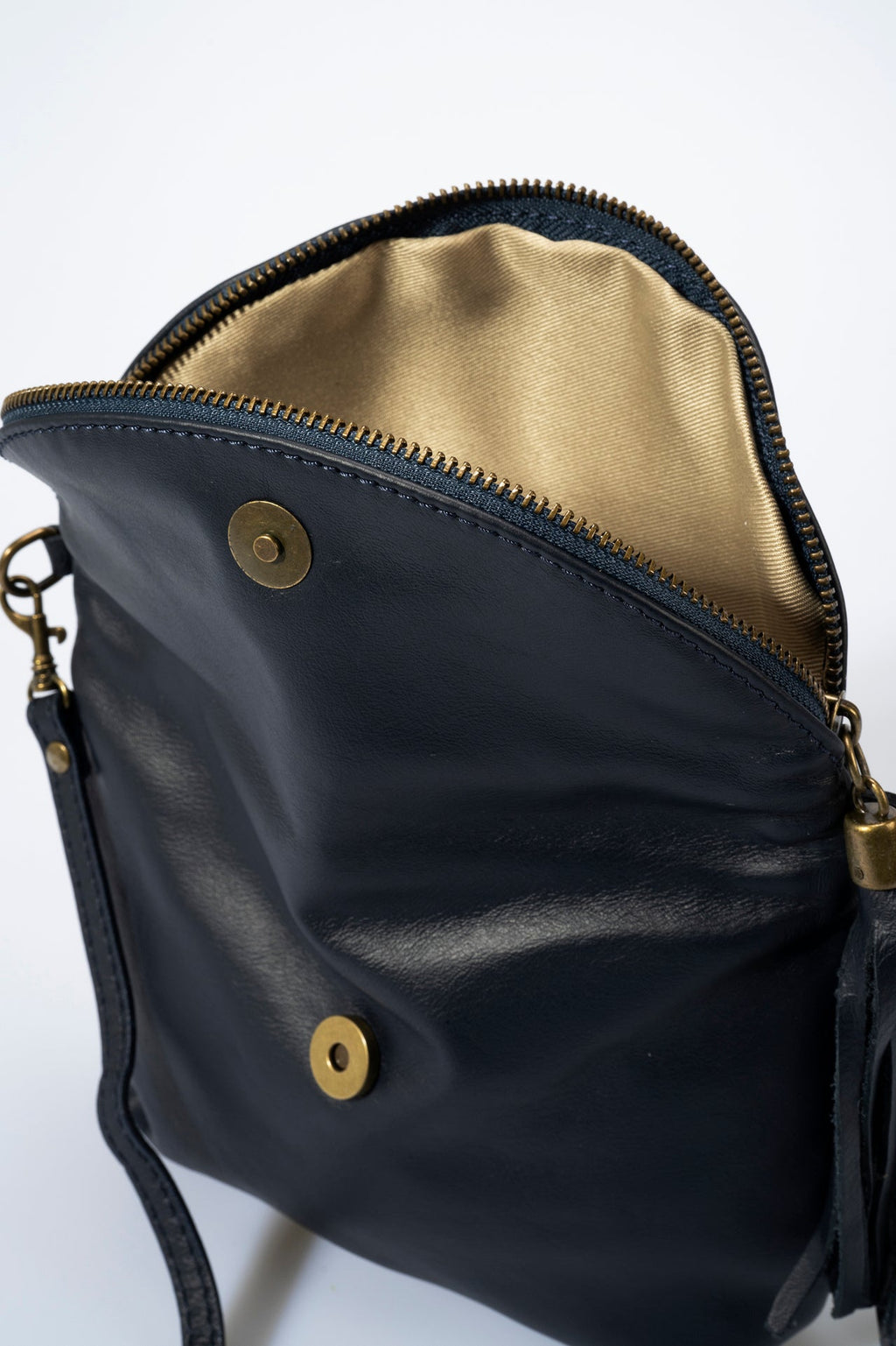ANTHEA Sac à main en cuir - Noir - Bleu - Marron