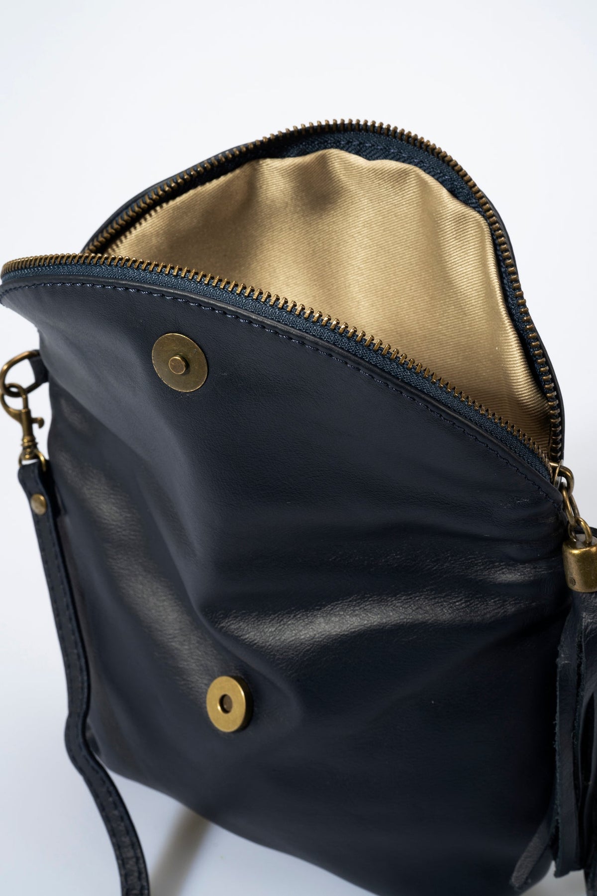 ANTHEA Sac à main en cuir - Noir - Bleu - Marron