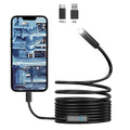 Caméra d'endoscope Android 7MM TYPE-C IP67 étanche avec 6 LED réglables, mini caméra borescope avec 6 LED
