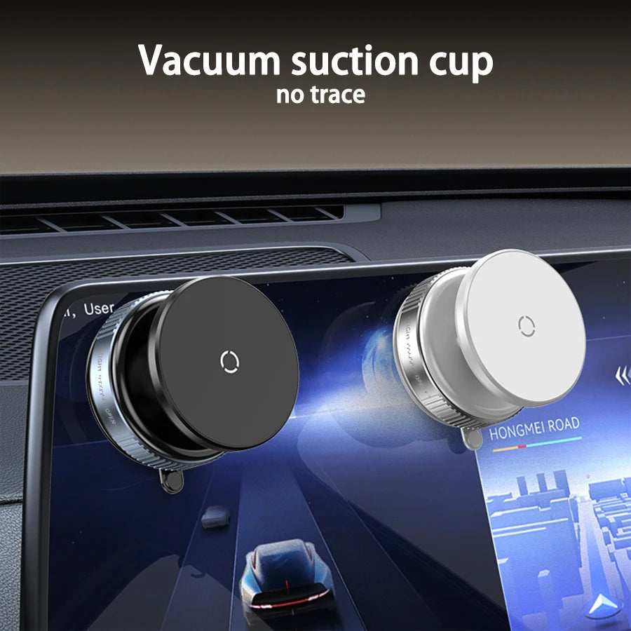 Support de téléphone pour voiture, support de voiture intelligent à vide magnétique Magsafe 360 ° Support de ventouse magnétique à absorption sous vide pour voiture