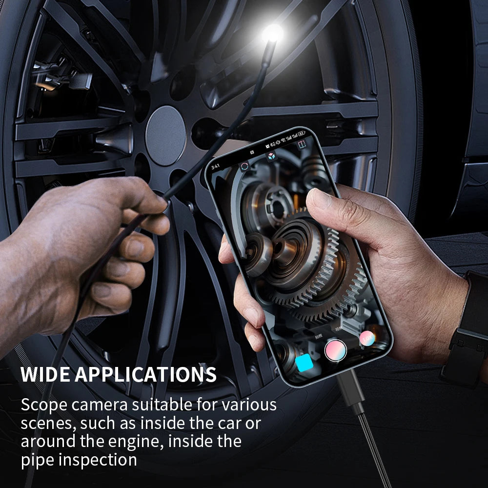 Caméra d'endoscope Android 7MM TYPE-C IP67 étanche avec 6 LED réglables, mini caméra borescope avec 6 LED