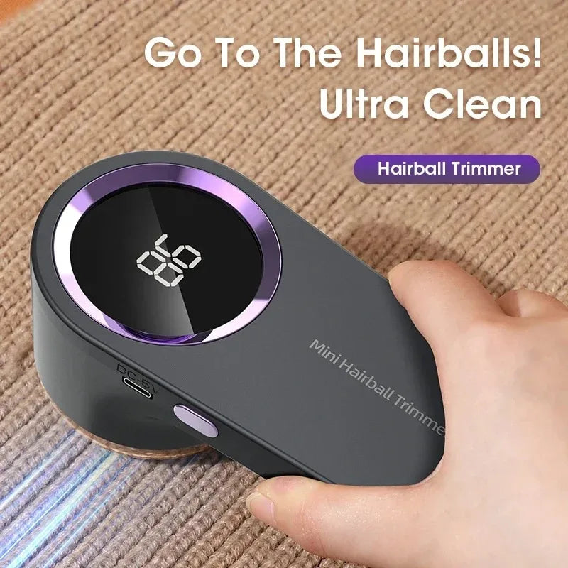 Rasoir anti-bouloches électrique portable pour vêtements – Rechargeable, avec écran LED